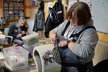 Arbeiten in der Mosaikwerkstatt